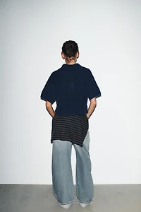 SHORT SLEEVE KNIT SWEATER