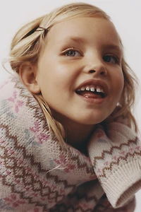 JACQUARD KNIT SWEATER WITH WOOL