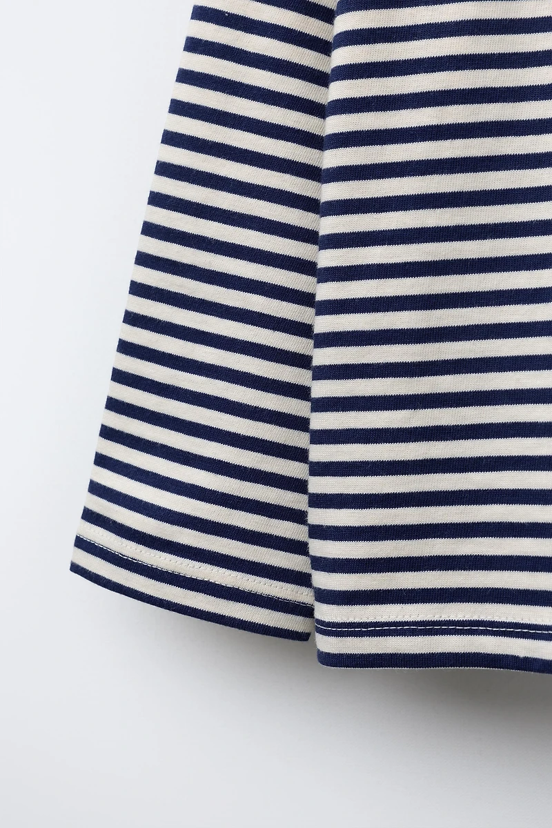 STRIPED TEXT T-SHIRT