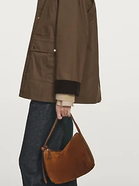 Waxed parka with corduroy detail