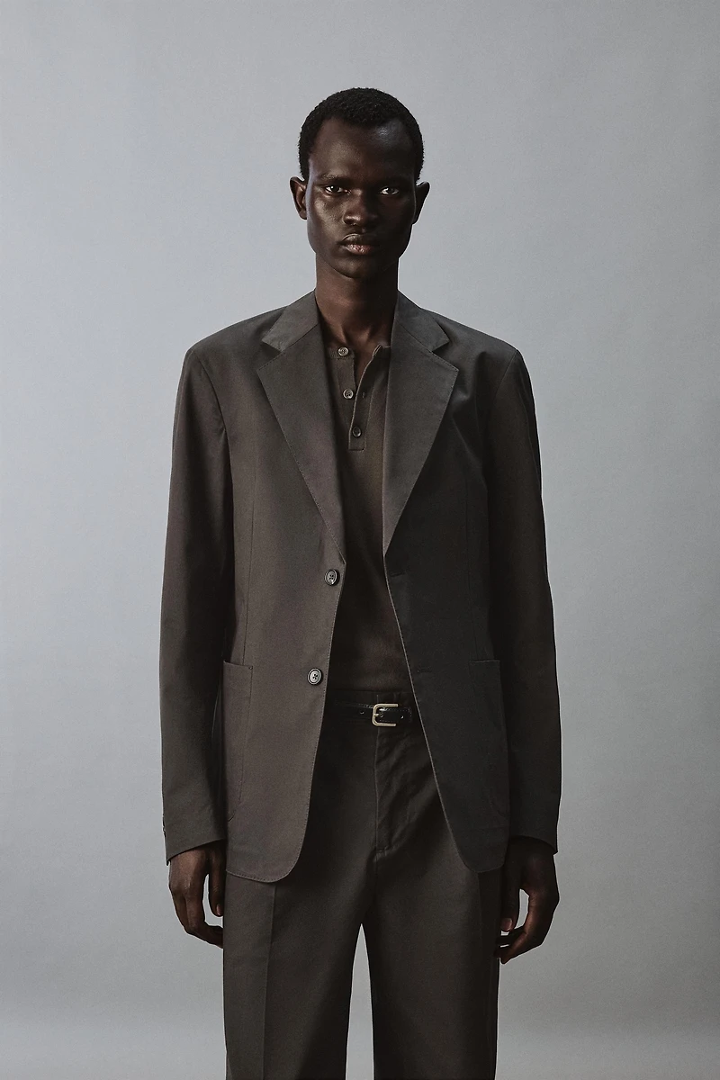 BLAZER COUPE DÉCONTRACTÉE COSTUME EN COTON MÉLANGÉ