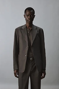 BLAZER COUPE DÉCONTRACTÉE COSTUME EN COTON MÉLANGÉ