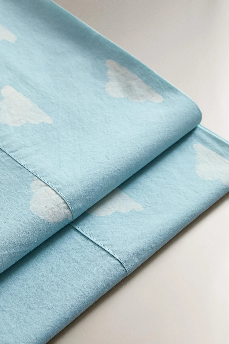 DRAP DE DESSUS ENFANT IMPRIMÉ NUAGES