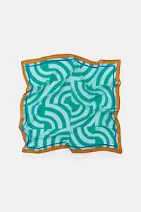 WAVE PRINT SILK SCARF
