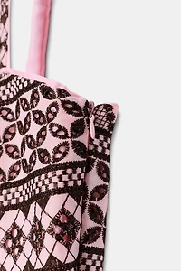 EMBROIDERED EYELET TOP
