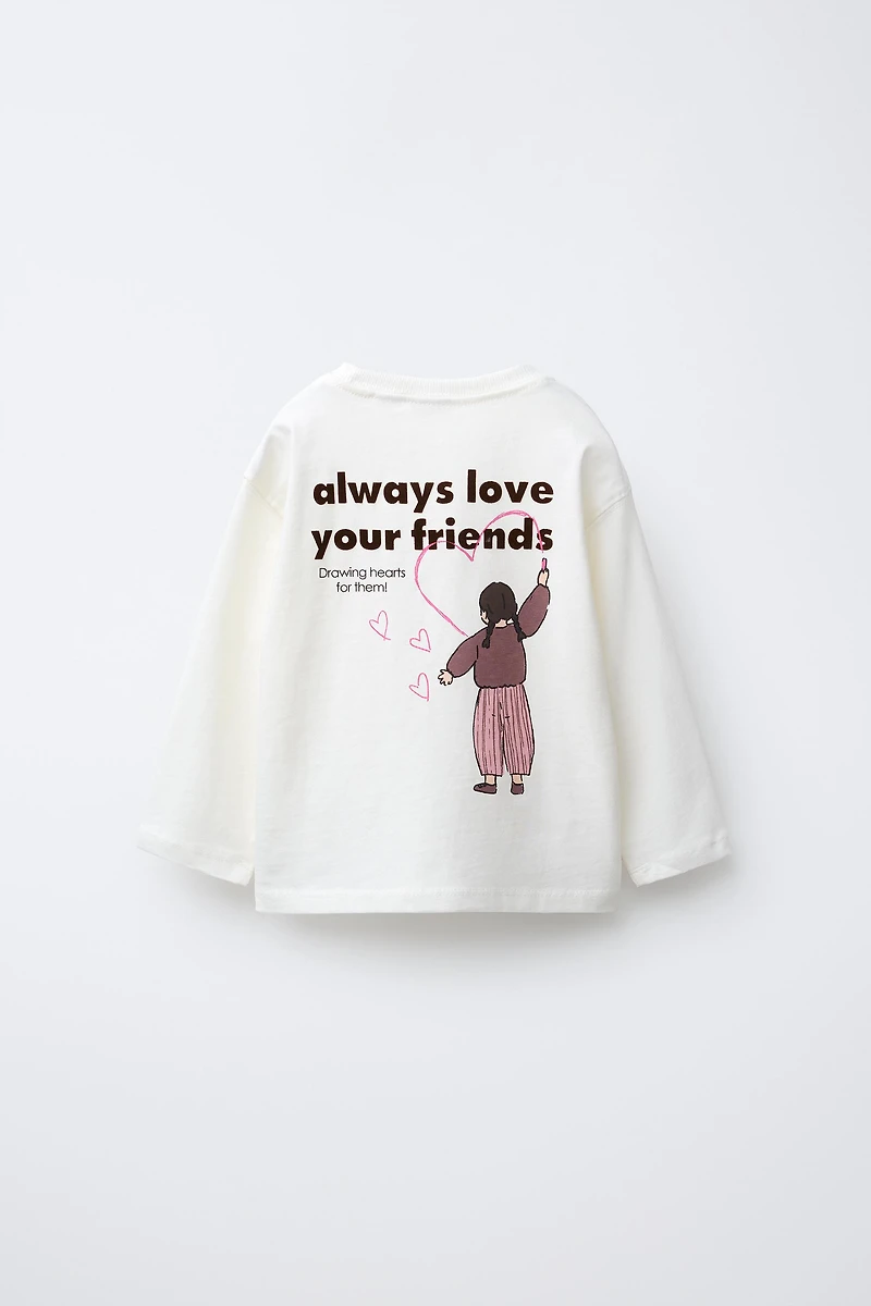 FLOCKED TEXT T-SHIRT