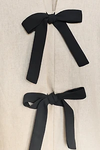 BLOUSE À LACETS AVEC LIN