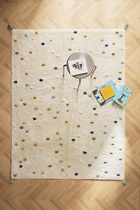 TAPIS ENFANT COTON POIS MULTICOLORES