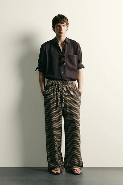 PRINTED JOGGER WAIST PANTS
