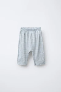 PLAID TEXTURED PANTS