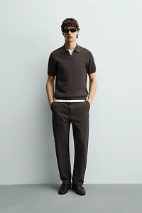 KNIT TEXTURED POLO SHIRT