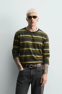 T-SHIRT JACQUARD À RAYURES