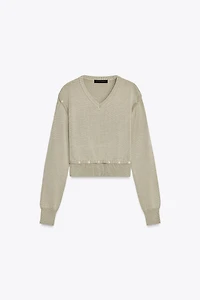 BUTTON KNIT DETACHABLE SWEATER