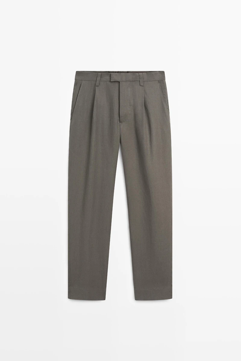 Linen suit trousers