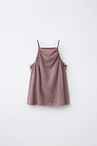 COTTON LINEN BLEND TOP AND SHORTS SET