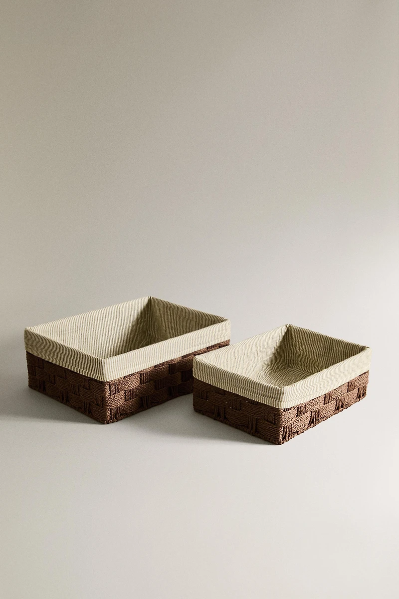 RECTANGULAR FABRIC-LINED BASKET