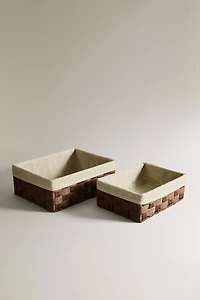 RECTANGULAR FABRIC-LINED BASKET