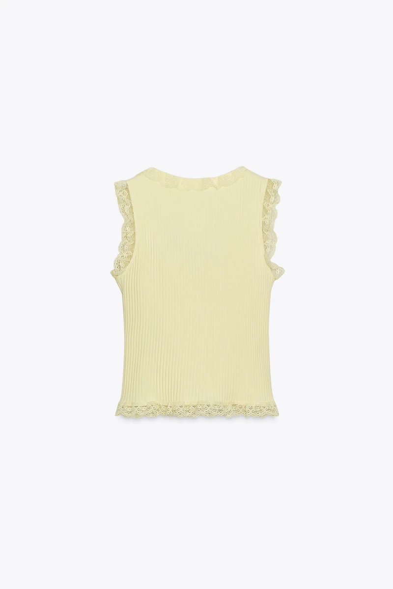 LACE BUTTON TOP