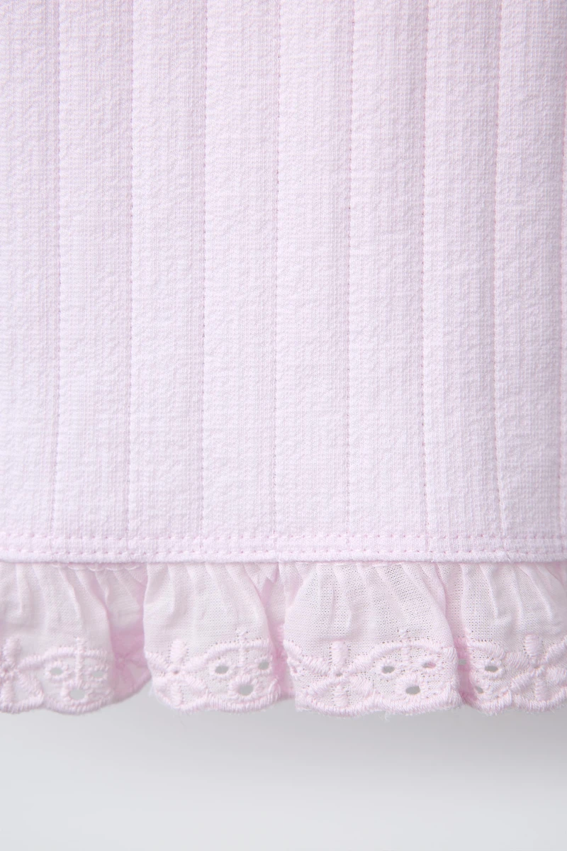 SWISS EMBROIDERY JACQUARD T-SHIRT