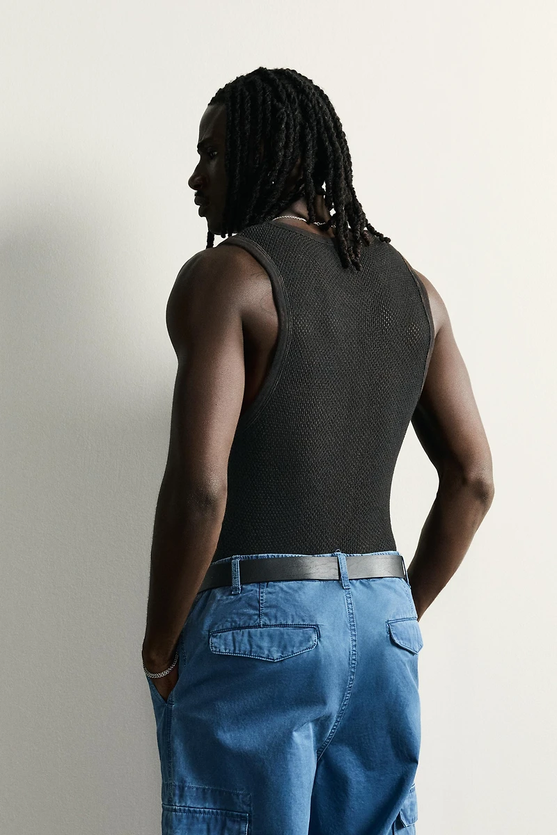 OPEN-KNIT TANK TOP