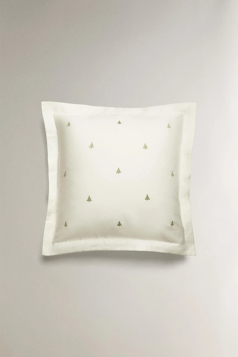 EMBROIDERED SATEEN CHRISTMAS PILLOWCASE