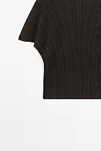 Top plissé total look à rayures