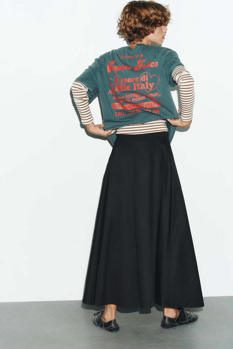 PLEATED MIDI SKIRT