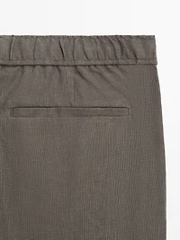 Linen jogger fit trousers