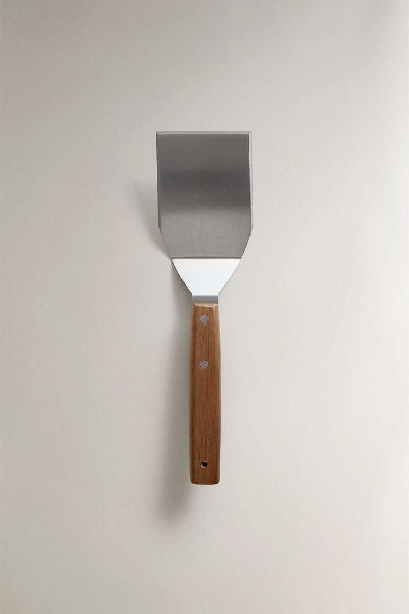 SPATULE À HAMBURGER ACIER ET BOIS