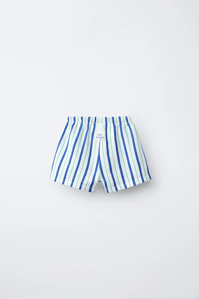 STRIPED PLUSH SHORTS