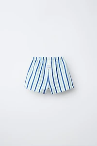 STRIPED PLUSH SHORTS