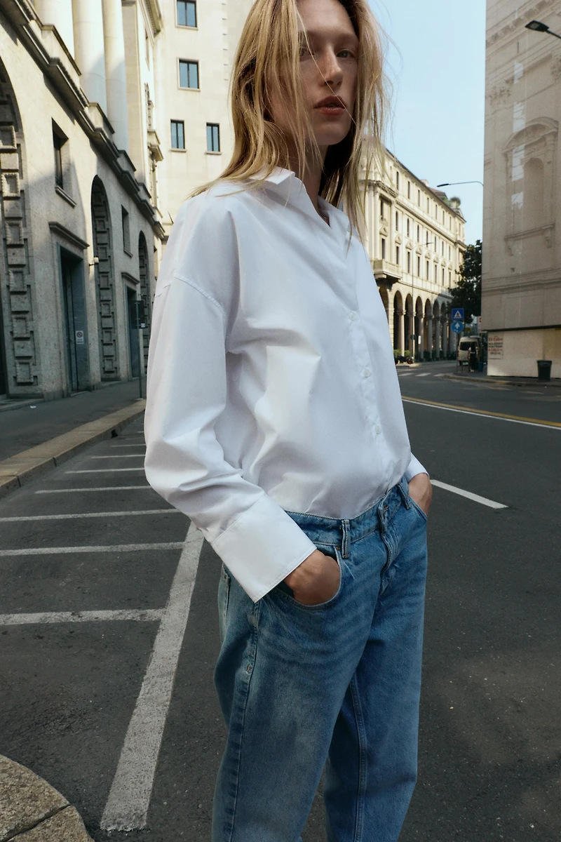 POPLIN BUTTON SHIRT