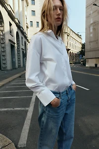 POPLIN BUTTON SHIRT