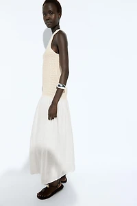 Combined halter midi dress