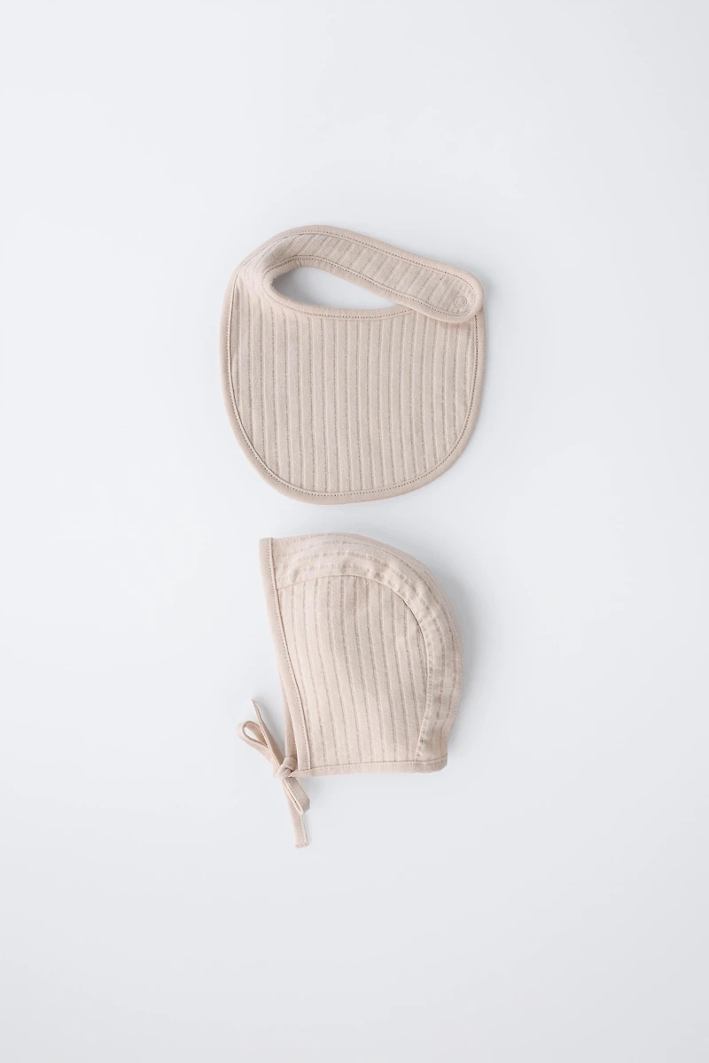 BONNET AND BIB SET