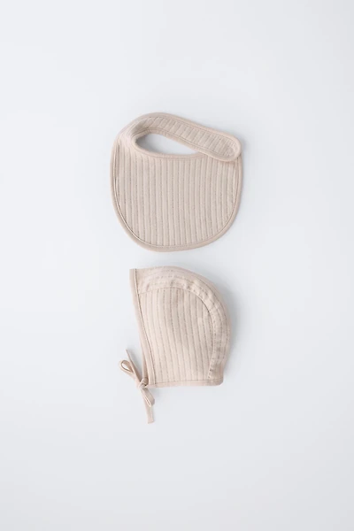 BONNET AND BIB SET