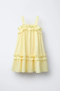 FLOUNCED POPLIN DRESS