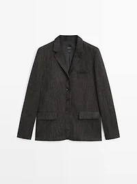 Flecked wool blend blazer