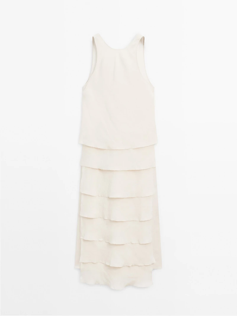 Long flowing dress with ruffles