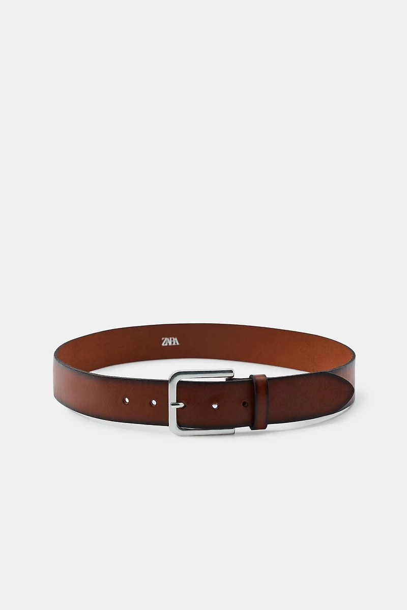 100% WASHED EFFECT LEATHER BELT