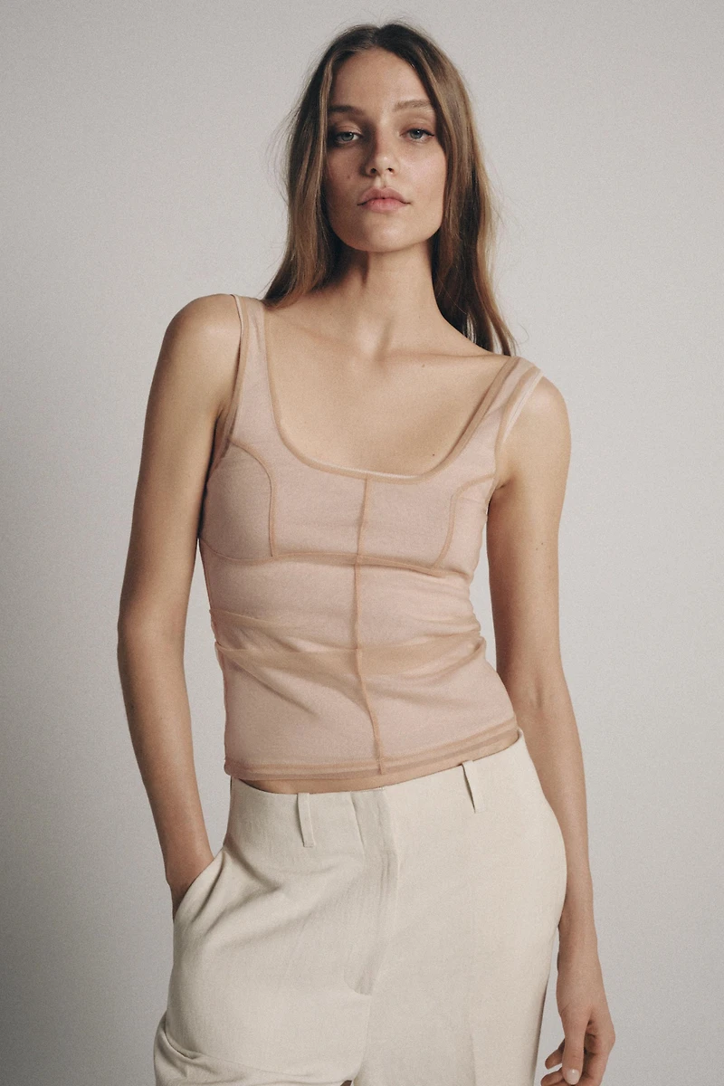 TULLE STITCHING TOP