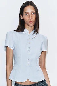 BUTTON SHORT SLEEVE TOP