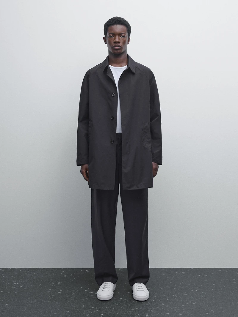 Wool blend jogger fit trousers