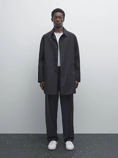 Wool blend jogger fit trousers