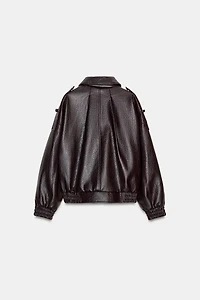 FAUX LEATHER BOMBER JACKET ZW COLLECTION