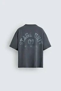 WASHED CONTRAST PRINT T-SHIRT