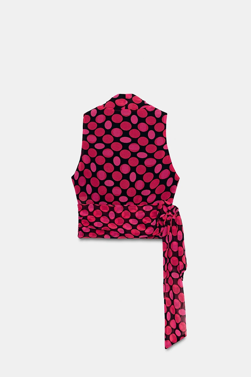 POLKA DOT TIE TOP