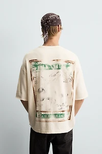 KNIT WASHED PRINT T-SHIRT