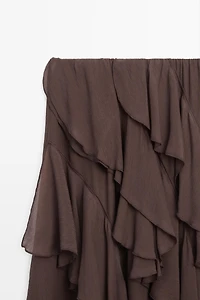 Flowing ruffled midi skirt