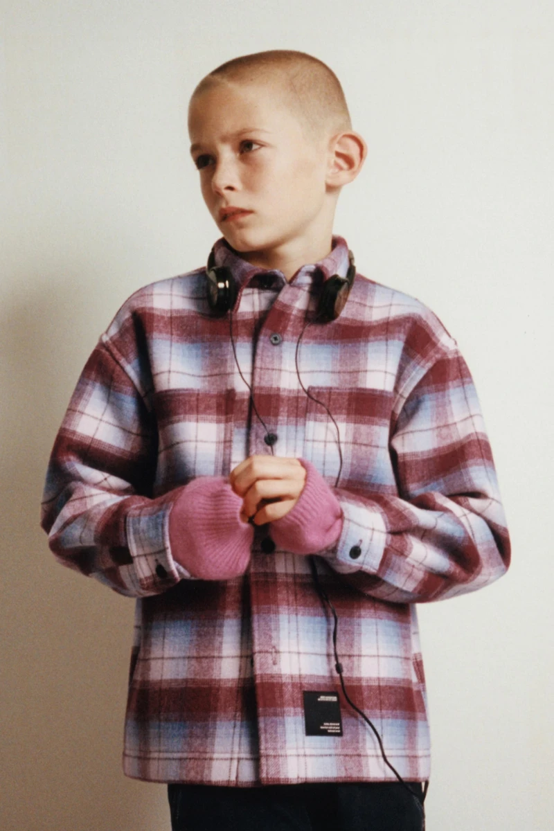 PLAID FLEECE LINED OVERSHIRT